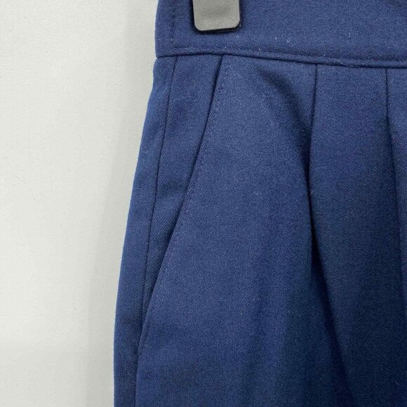 Vintage‎ Pendleton Modest Skirt Womens 6 Navy Blue Wool Pleated Lined Pockets - Picture 5 of 9